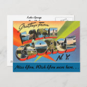 ジョージ湖からの挨拶 ポストカード (正面/裏面)