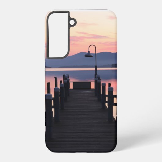 ジョージ湖の桟橋での日の出 SAMSUNG GALAXYケース (裏面)