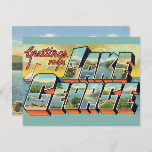 ジョージ湖よりご挨拶 ポストカード (正面/裏面)