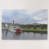 ジョージ湖、ニューヨーク、蒸気船 ジグソーパズル (横)