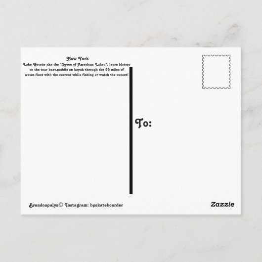 ジョージ湖 ポストカード (裏面)