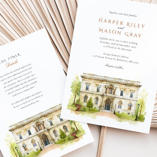 ジョージ結婚・ペアブディ図書館 招待状