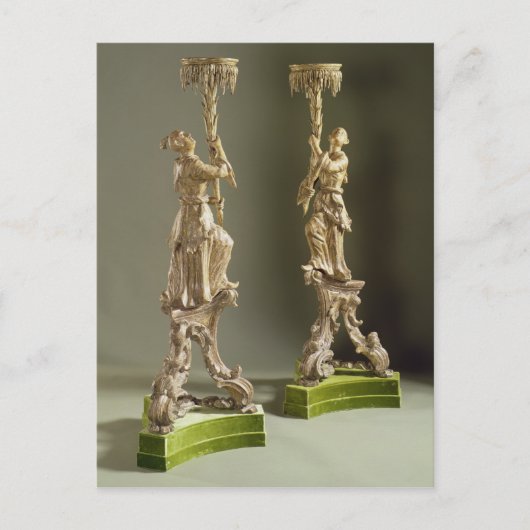 ジョージ2世様式のシノワズリー・トーチェア、1750年頃 ポストカード (正面)