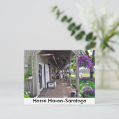 ジョージ・ウィーバーがサラトガで厩舎に着く ポストカード (スタンド正面)