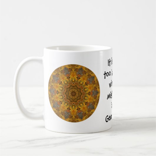 ジョージ・エリオ感動的やる気を起こさせるーの引用 コーヒーマグカップ (左)