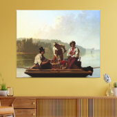 ジョージ・カレブ・ビンガム・ボートメン・オン・ザ・ミズーリ キャンバスプリント (インサイチュ (リビング))