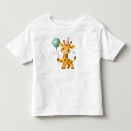 ジョージ・キリン・カスタム動物パーティーイラスト トドラーTシャツ