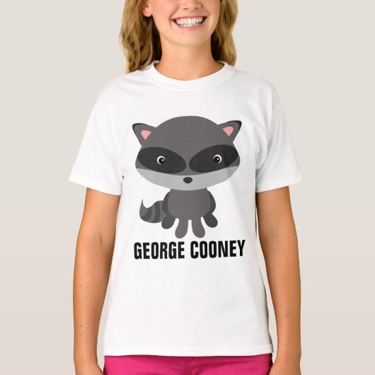 ジョージ・コーニーおもしろい・ラクーンTシャツ Tシャツ (正面)