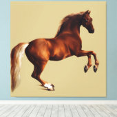 ジョージ・スタブスによる馬の絵画「Whistlejacket」 キャンバスプリント (インサイチュ (ウッドフロア))