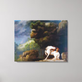 ジョージ・スタブズがライオンを馬に襲う キャンバスプリント (正面)