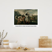 ジョージ・スタブズによる2人のインディアンの召使とチーテー ポスター (キッチン)