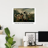 ジョージ・スタブズによる2人のインディアンの召使とチーテー ポスター (ホームオフィス)