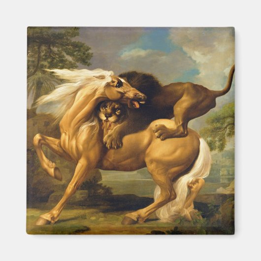 ジョージ・スタブズ | A Lionが馬を攻撃C.1762 ( マグネット (正面)