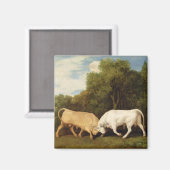 ジョージ・スタブズ | Bulls Fighting, 1786 (パネルの油) マグネット (正面/裏面)