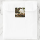 ジョージ・スタブズ | Two Shaft Mares and a Foal, 1774 スクエアシール (バッグ)