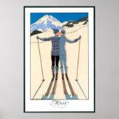 ジョージ・バルビエによるアール・デコ調の恋人たちの雪景色 ポスター (正面)