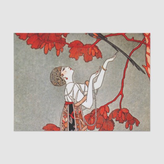 ジョージ・バルビエ作「気まぐれな鳥」 薄葉紙 (正面)