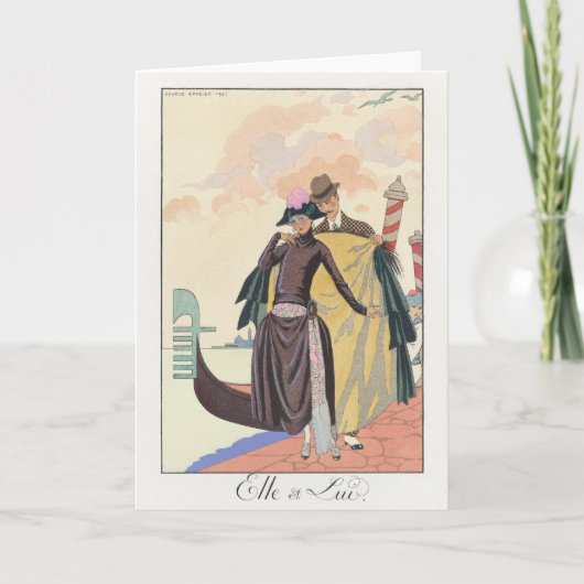 ジョージ・バルビエ、 アール・デコの感謝カード サンキューカード (正面)