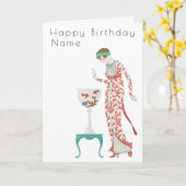 ジョージ・バルビエ ウルンを持つ女性 アールデコ バースデー カード (黄色い花)