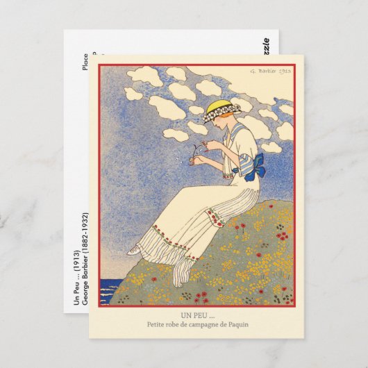 ジョージ・バルビエ ヴィンテージ アートデコ ファッション ポストカード (正面/裏面)