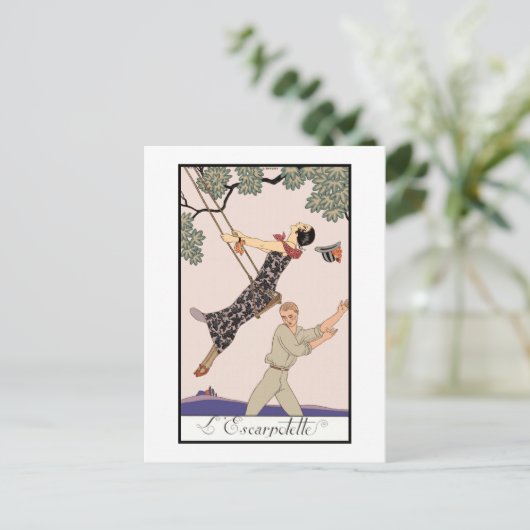 ジョージ・バルビエ ヴィンテージ デコ ファッション L'エスカポレット ポストカード (スタンド正面)