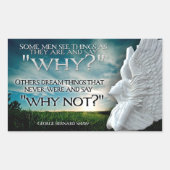 ジョージ・バーナード感動的・ショー引用文「なぜ違う」 長方形シール (正面)