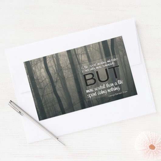 ジョージ・バーナード感動的・ショー引用文「ミス」 長方形シール (封筒)