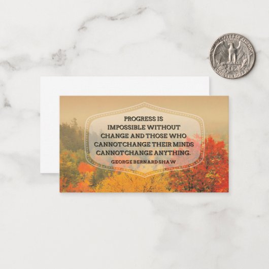 ジョージ・バーナード感動的・ショー引用文「Change」 ノートカード (正面/裏面インサイチュ)
