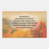ジョージ・バーナード感動的・ショー引用文「Change」 長方形シール (正面)