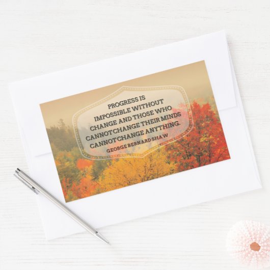 ジョージ・バーナード感動的・ショー引用文「Change」 長方形シール (封筒)