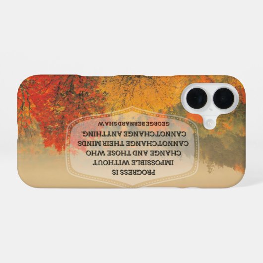 ジョージ・バーナード感動的・ショー引用文「Change」 iPhone 16ケース (裏面横)