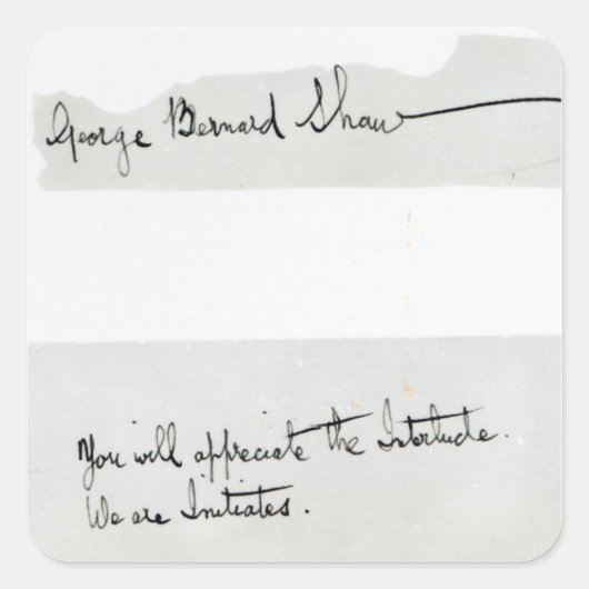 ジョージ・バーナード・ショーの署名 スクエアシール (正面)