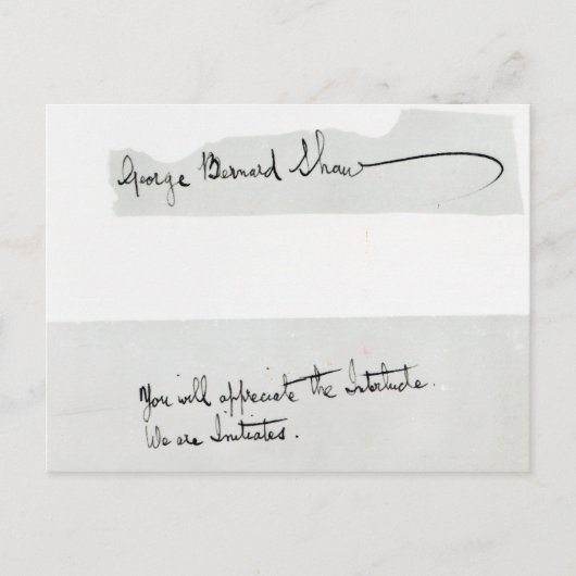 ジョージ・バーナード・ショーの署名 ポストカード (正面)