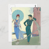 ジョージ・バービエによる言葉のないロマンス ポストカード (正面/裏面)