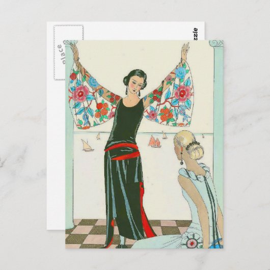 ジョージ・バービエの僕の翼が見える ポストカード (正面/裏面)