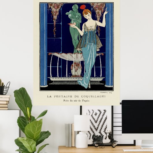 ジョージ・バービエの貝殻の泉 ポスター (ホームオフィス)