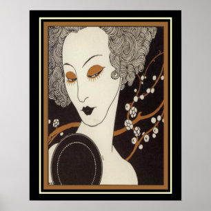 ジョージ・バービエアールデコ「女の子と鏡」 16 x 20 ポスター