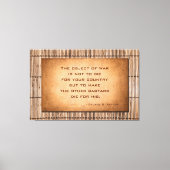 ジョージ・パトン将軍による戦争引用文の目的 キャンバスプリント (正面)