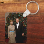 ジョージ・ブッシュ大統領、ローラ・クリスマスホワイトハウス キーホルダー (裏面)