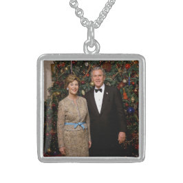 ジョージ・ブッシュ大統領、ローラ・クリスマスホワイトハウス スターリングシルバーネックレス