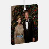 ジョージ・ブッシュ大統領、ローラ・クリスマスホワイトハウス メタルオーナメント (正面右)