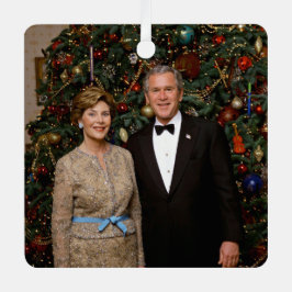 ジョージ・ブッシュ大統領、ローラ・クリスマスホワイトハウス メタルオーナメント