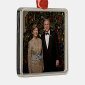 ジョージ・ブッシュ大統領、ローラ・クリスマスホワイトハウス メタルオーナメント (右)