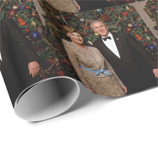 ジョージ・ブッシュ大統領、ローラ・クリスマスホワイトハウス ラッピングペーパー (ロールコーナー)