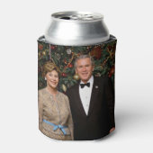 ジョージ・ブッシュ大統領、ローラ・クリスマスホワイトハウス 缶クーラー (缶正面)