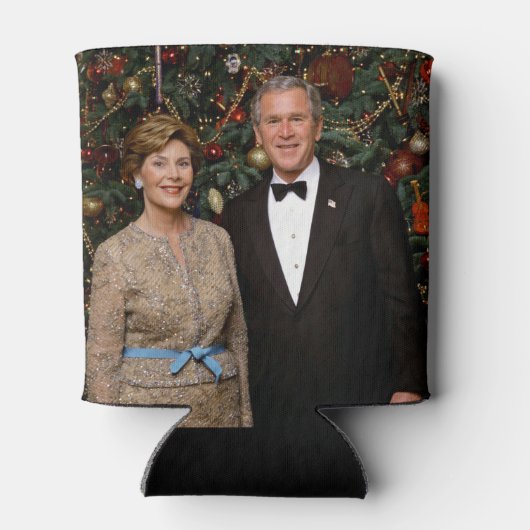 ジョージ・ブッシュ大統領、ローラ・クリスマスホワイトハウス 缶クーラー (裏面)