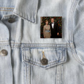 ジョージ・ブッシュ大統領、ローラ・クリスマスホワイトハウス 缶バッジ (インサイチュ)