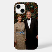 ジョージ・ブッシュ大統領、ローラ・クリスマスホワイトハウス Case-Mate iPhoneケース (裏面)