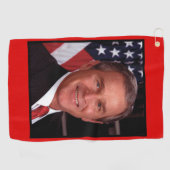 ジョージ・ブッシュ第43回米国アメリカ大統領写真 ゴルフタオル (横)