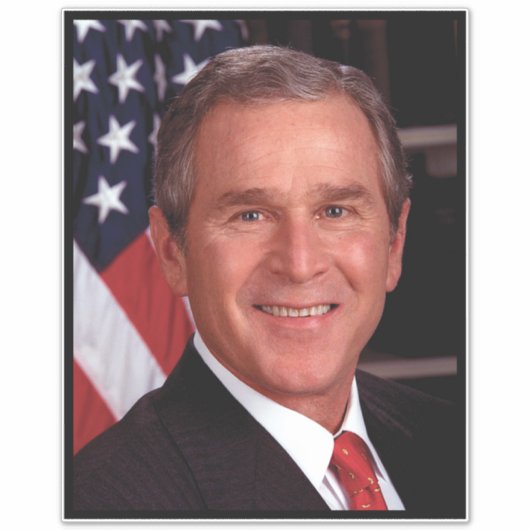 ジョージ・ブッシュ第43回米国アメリカ大統領写真 シール (正面)
